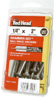 Hammer-Set Nail Drive Anchors, 1/4 x 1 In., 25-Pk.