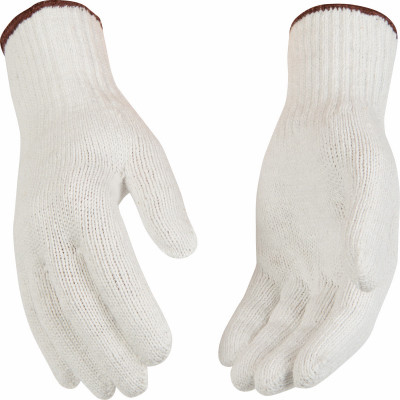 Heavyweight Work Gloves, Polyester Cotton, White, Men's L