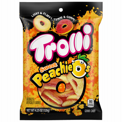 Peachie O's Gummy Rings, Peach, 4.25 oz. (12 pieces)