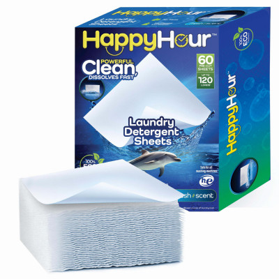 Pre Cut Eco Friendly Stain Fighting Laundry Detergent Sheets Fresh Scent, 60-Ct.
