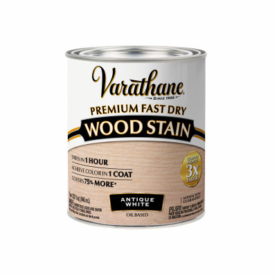 Fast Dry Interior Wood Stain, Oil-Based, Antique White, 1-Qt.