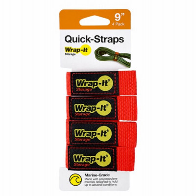 Cord Organizer/Storage Straps, Red. 9 In., 4-Pk.