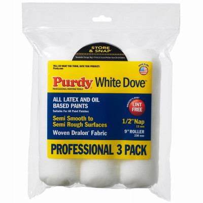White Dove Paint Roller Covers, 9 x 1/2 In. Nap, 3-Pk.