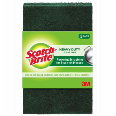 Heavy Duty Scour Pad, 6 x 3.8 In., 3-Pk.