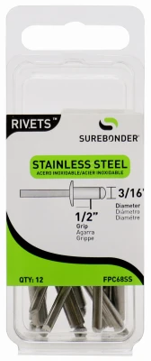 12-Pack Long Stainless-Steel Rivets