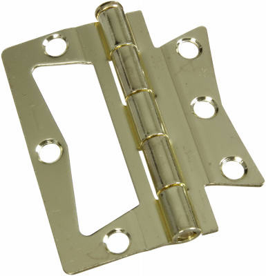 2-Pk., 3 x 3 In. Brass Non-Mortise Hinges