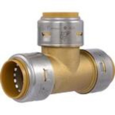 Push-Fit Pipe Tee, Lead Free, 1 x 1 x 1 In.