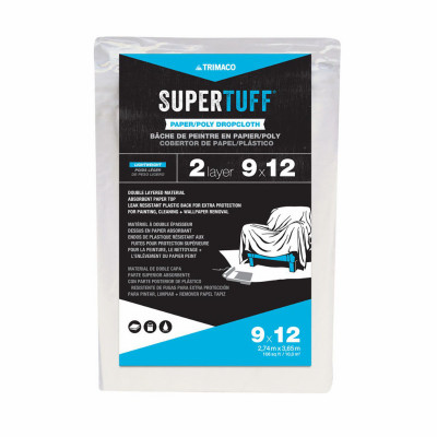 SuperTuff Paper/Plastic Drop Cloth, 9 x 12-Ft.
