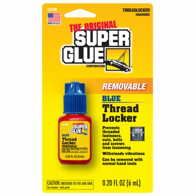 Super Glue Removable Thread Locker, Blue, 6 mL