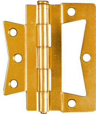 2-Pk., 3-1/2 In. Brass Non-Mortise Hinges