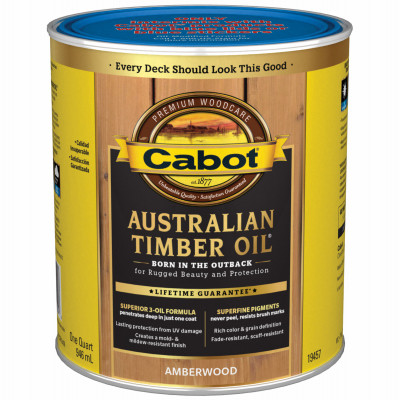 Australian Timber Oil Wood Stain Finish, Amberwood, Qt.