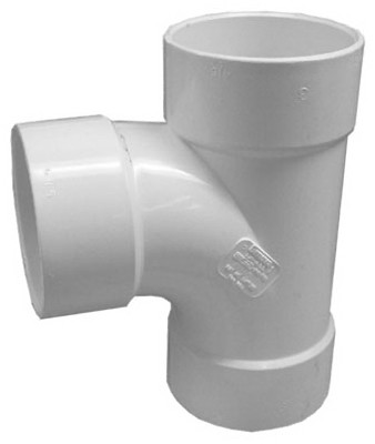 PVC Pipe Sewer & Drain Sanitary Tee, Hub x Hub x Hub, 3 In.