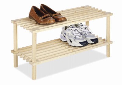 Natural Wood Household Shelf, 10.25 x 24.75 x 11.5-In.
