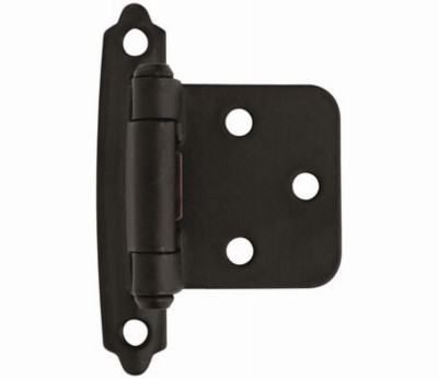 Cabinet Hinge, Self-Closing, Flat Black, Variable Overlay, 2-Pk.