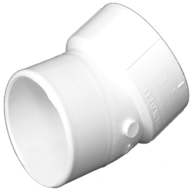 Schedule 40 PVC DWV Street Elbow, 22-1/2 Degree, 3 In.