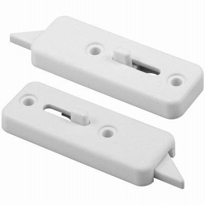 Spring-Loaded Tilt Latch, White Plastic, 2-9/16 In., 2-Pk.