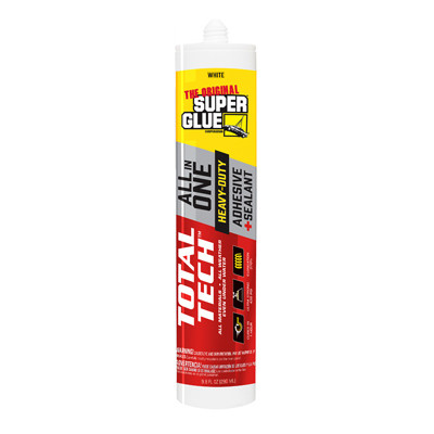 Super Glue Total Tech Adhesive / Sealant, White, 9.8 oz. Cartridge