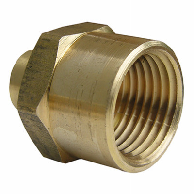 1/2 In. Female x 3/8 In. FPT Brass Reducing Hex Bushing, Lead Free