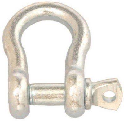 Screw Pin Anchor Shackle, Zinc Plated, 3/8 In.