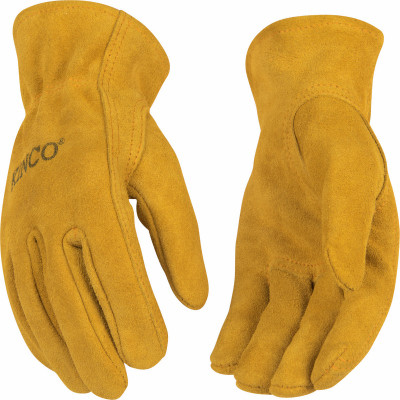 Golden Full Suede Cowhide Gloves, Children's S
