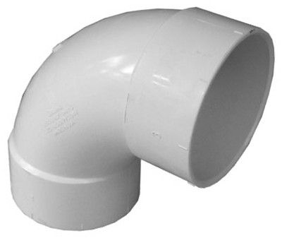PVC Pipe Long Turn Elbow, 90-Degree, Hub x Hub, 3 In.
