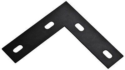 Flat Corner Brace, Black Steel, 1-1/2 x 6-1/2 In.