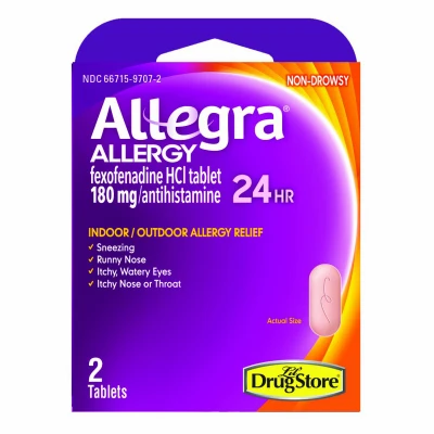 Allegra Allergy Relief, Non-Drowsy, 180mg, 2-Ct.
