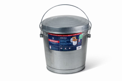 Galvanized Steel Trash Can, 10 Gallons