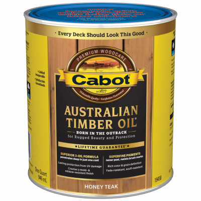 Australian Timber Oil Wood Stain Finish, Honey Teak, Qt.