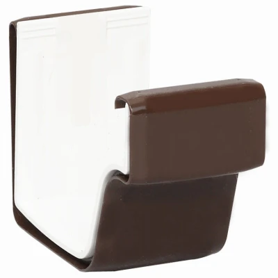 Gutter Slip Joint Connector, K-Style, Traditional, Vinyl, Brown, 2-Pc., 5-In.