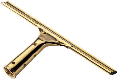 Window Squeegee, Brass, 18 In.