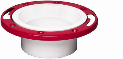 PVC Pipe Fitting,Flat Fit Closet Flange, 3 x 4 In.