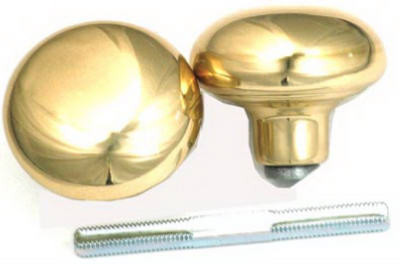Door Knob Set, Brass, 2-Pk.