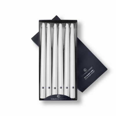 Taper Candle, White, 12 In., 12-Ct. (12 pieces)
