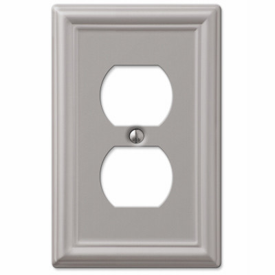 Chelsea Wall Plate, Brushed Nickel, Steel, 1 Duplex