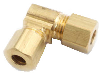 Pipe Fitting, Compression Elbow, 90-Degree, Lead Free Brass, 1/2 In.