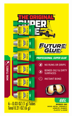 Super Glue Future Glue Gel, 1 Gram Single Use Tubes, 6-Pk.