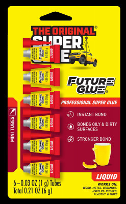 Super Glue Future Glue Liquid, 1 Gram Single Use Tubes, 6-Pk.