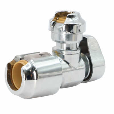 Push-Fit Angle Stop, 1/2 x 1/4 x 3/8 In.