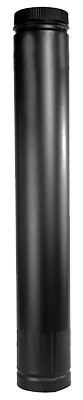 Telescopic Stove Pipe, Double Wall, Black Matte Finish, Adjusts 38-68-In. x 8-In.