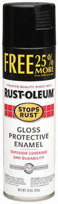Stops Rust Spray Enamel, Black Gloss, 16-oz. Bonus