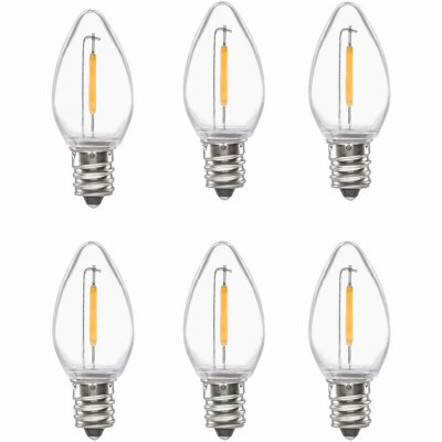 Xodus Clear 0.6W C7 LED Candle Light Bulb (6-Pack)