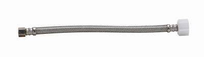 16-In. Toilet Connector, Braided Stainless Steel, 3/8 Compression x 7/8-In. Female Ballcock Thread