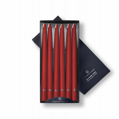 Taper Candle, Red, 12 In., 12-Ct. (12 pieces)