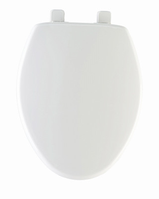 Elongated Plastic Toilet Seat, Whisper-Close  Hinge, STA-TITE , White