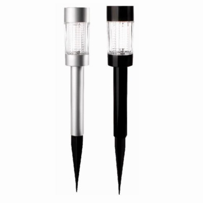 Solar Pathway Light, Ribbed Glass Lens, Plastic Gray or Black Finish (16 pieces)