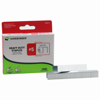 #5 Staples, 1/2 In. Crown, 1/2 In. Long, 1,000-Pk.