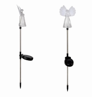 Solar LED Angel Stick Light, Fiber Optic Wings, 30 In. High (12 pieces)