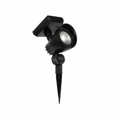 Solar LED Spotlight, Black Plastic, 55 Lumens (6 pieces)