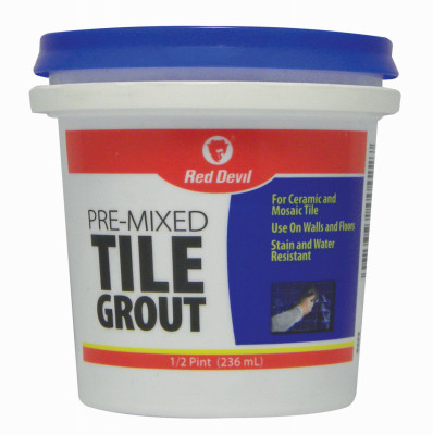 Pre-Mixed Tile Grout, 1/2-Pint